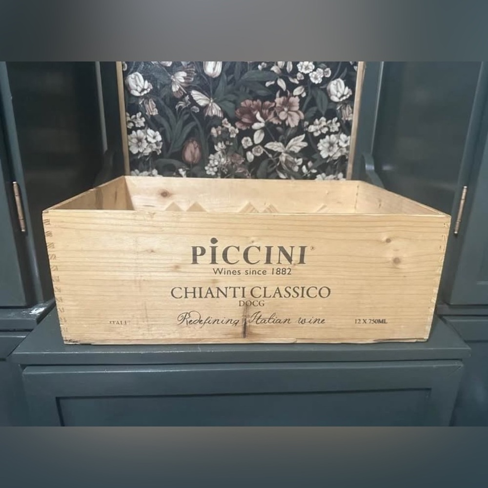Vintage Italian Wooden Wine Crate Picini Chianti Classico DOCG